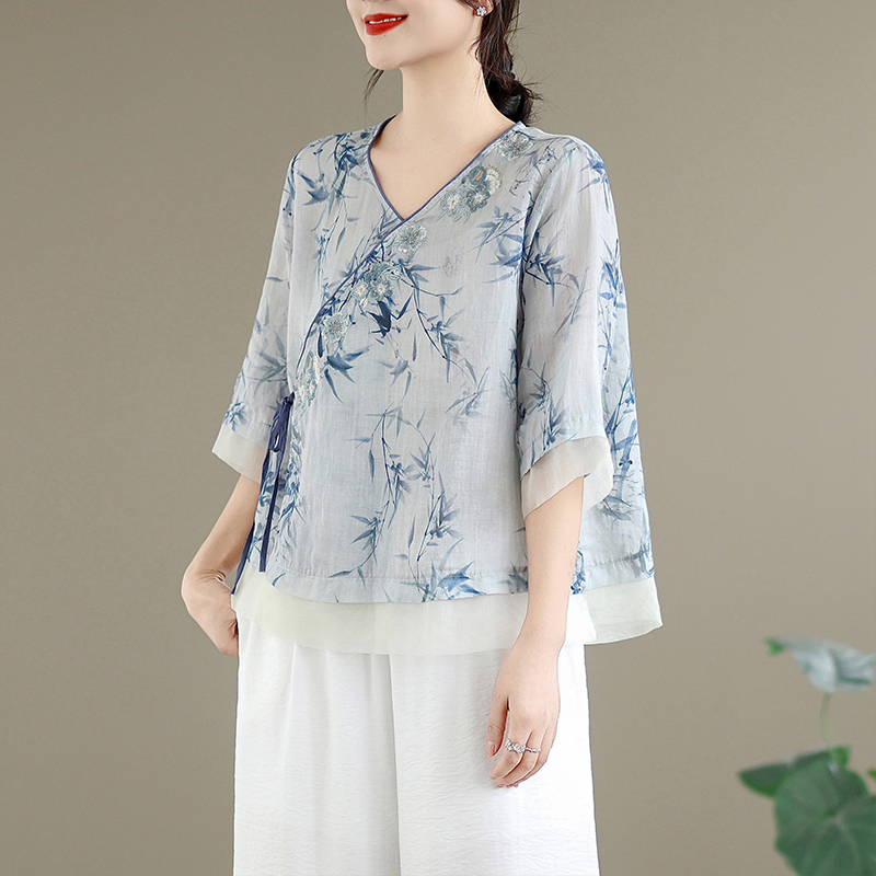 Elegant Cotton Linen Embroider - Linen Pant Wide 评论和价格
