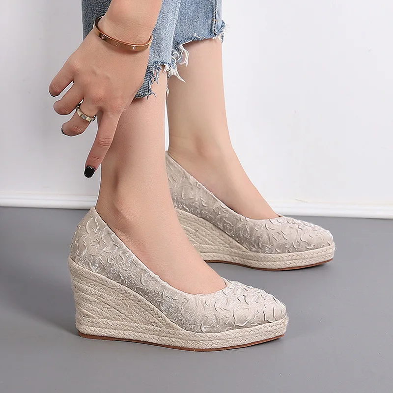 8cm Size 34-42 Breathable Comf - Wedge Espadrille Women 评论和价格