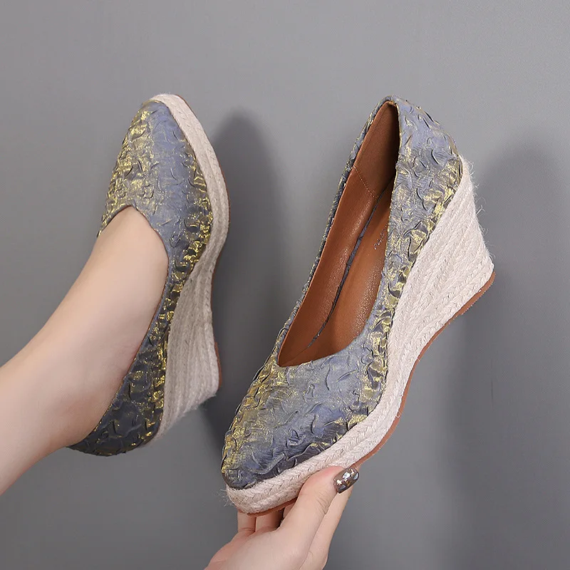 8cm Size 34-42 Breathable Comf - Wedge Espadrille Women 评论和价格