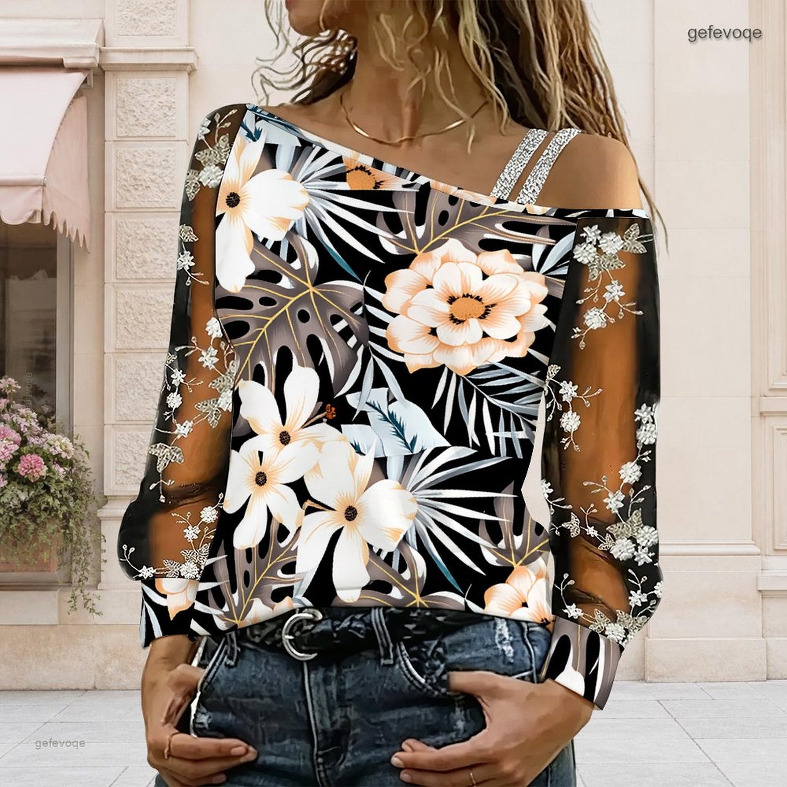 Women Off Shoulder Blouse Asym - Blouse Off Shoulder 评论和价格