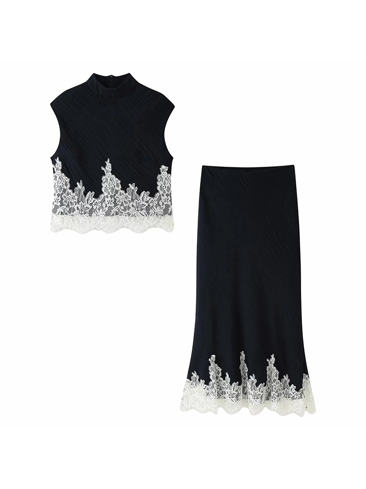 Women White Lace Patchwork Ele - Midi Skirt Floral 评论和价格