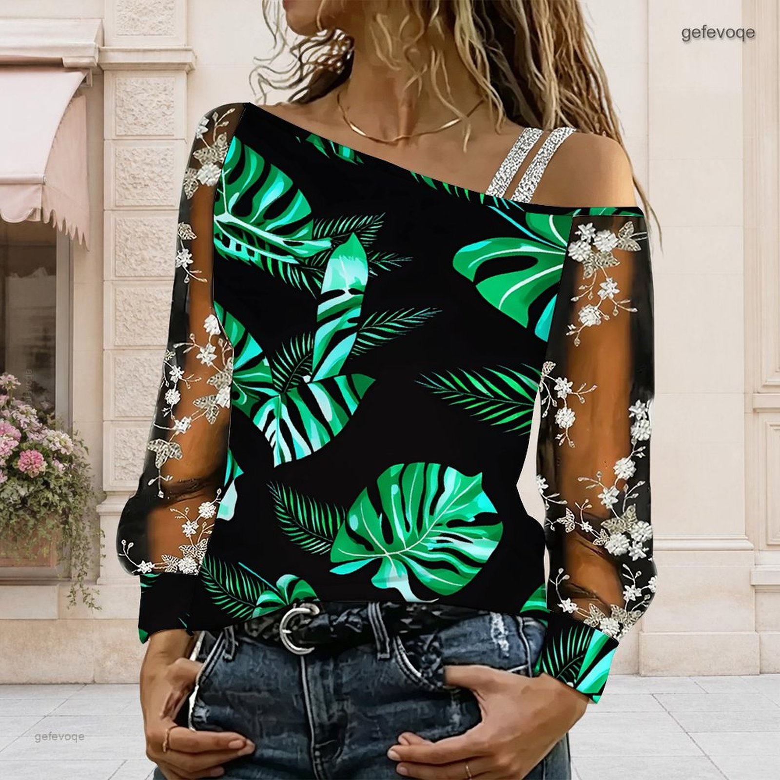 Women Off Shoulder Blouse Asym - Blouse Off Shoulder 评论和价格