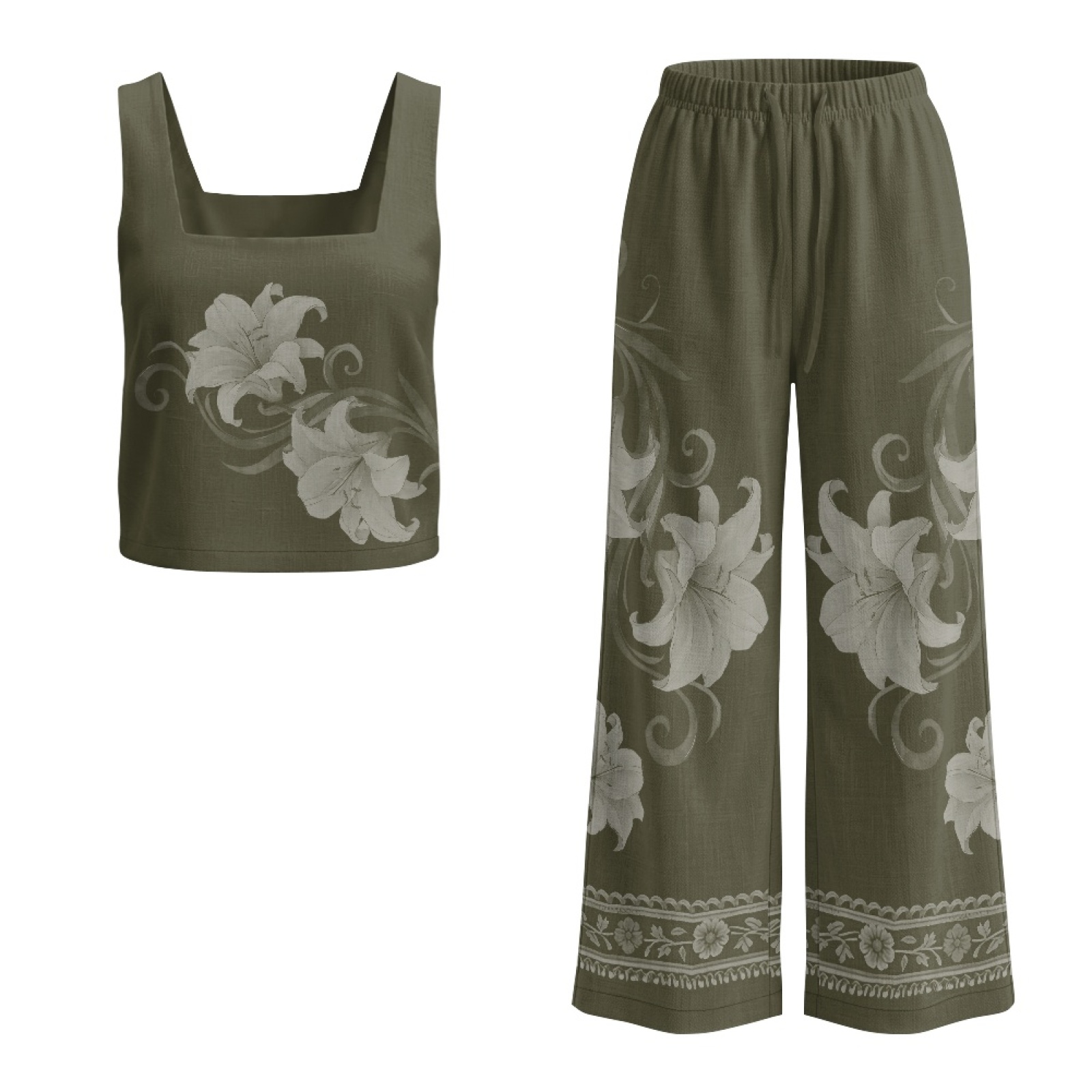 INSTANTARTS Women’s Linen Vest - Linen Pant Wide 评论和价格