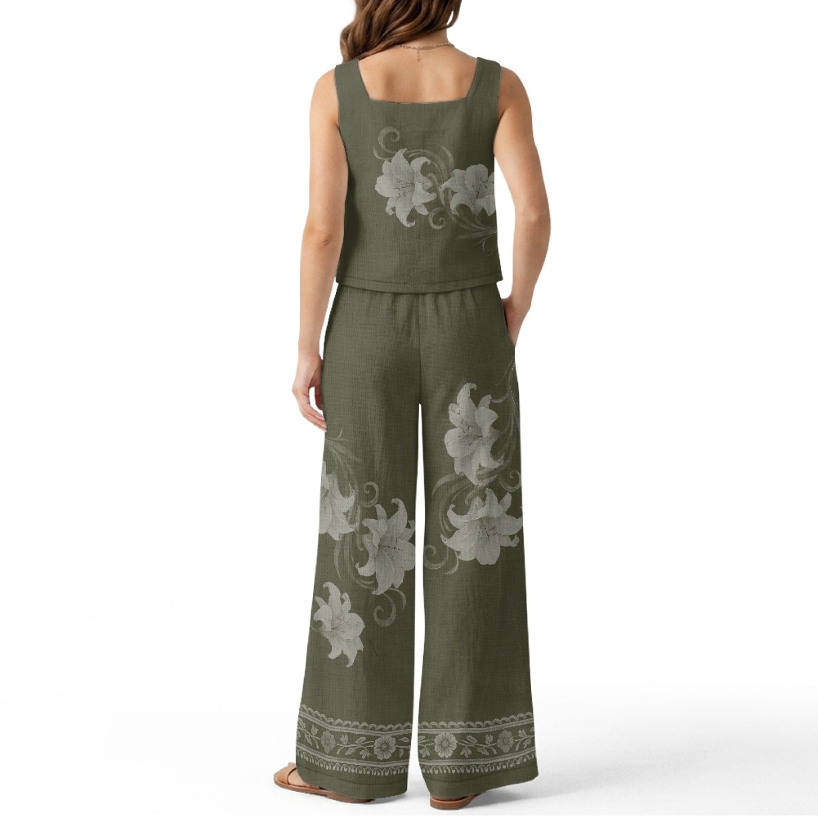 INSTANTARTS Women’s Linen Vest - Linen Pant Wide 评论和价格