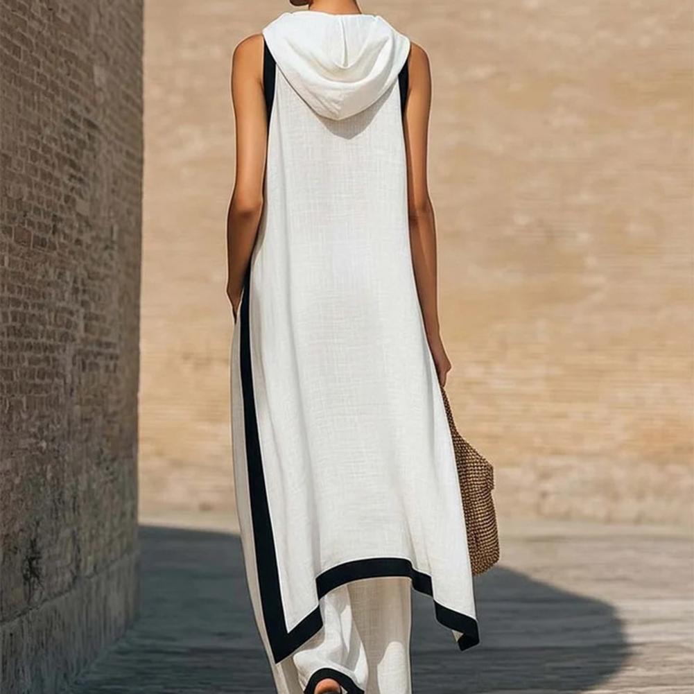 Women Color Block Cotton Linen - Linen Pant Wide 评论和价格