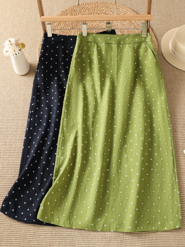 High Waist Floral Half Skirt T - Midi Skirt Floral 评论和价格