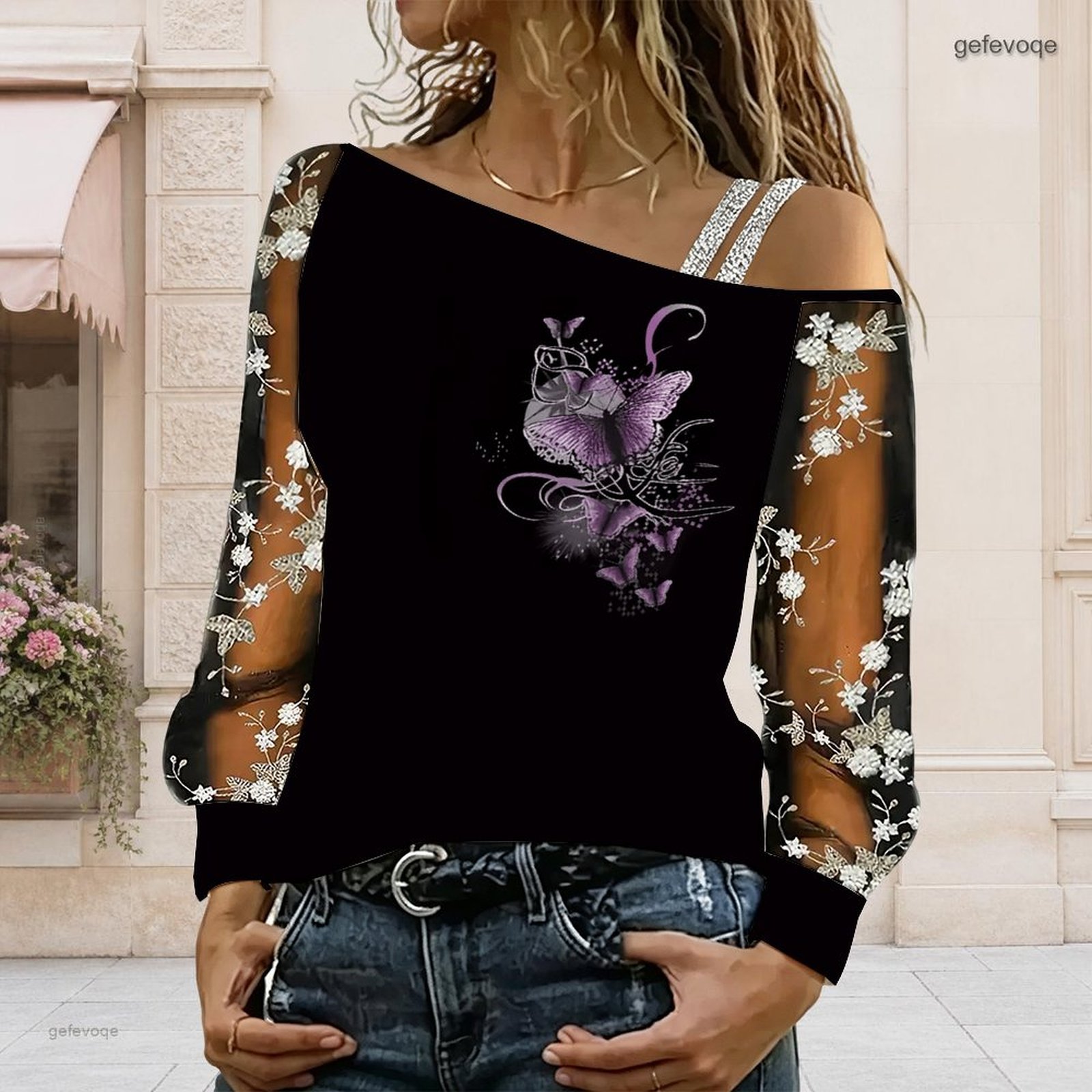 Women Off Shoulder Blouse Asym - Blouse Off Shoulder 评论和价格